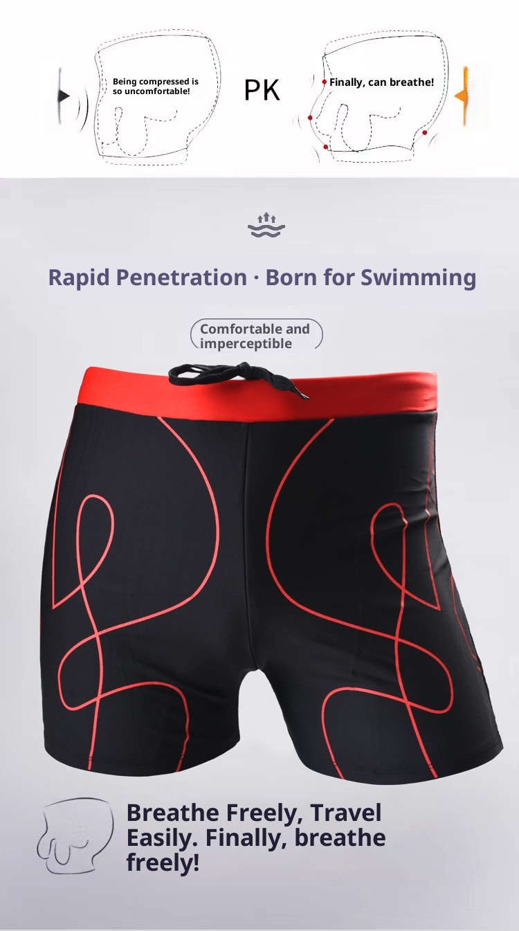 001 Neue Herren-Badehose für heiße Quellen, Nylon-Boxershorts, lockere Badehose in Übergröße, modische Badehose für Erwachsene, Schwimmbekleidung_voghion.com