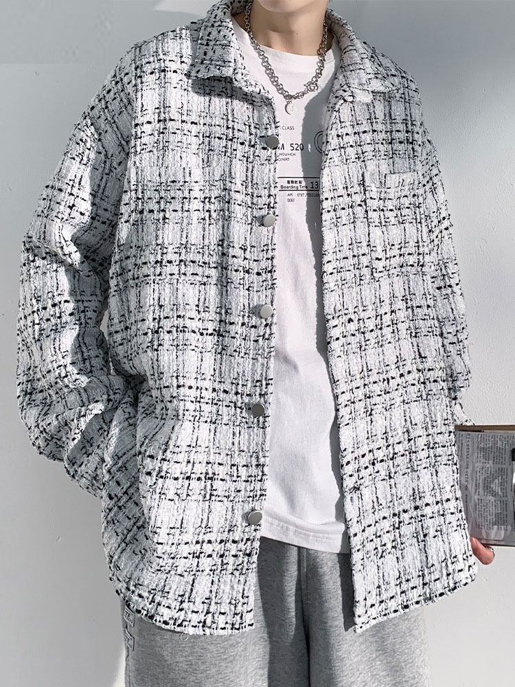 ActiveGo ActiveGo NASAABOUT Houndstooth Men's Brand European American High Street Spring And Autumn Trendy Cool Jacket British Style_voghion.com