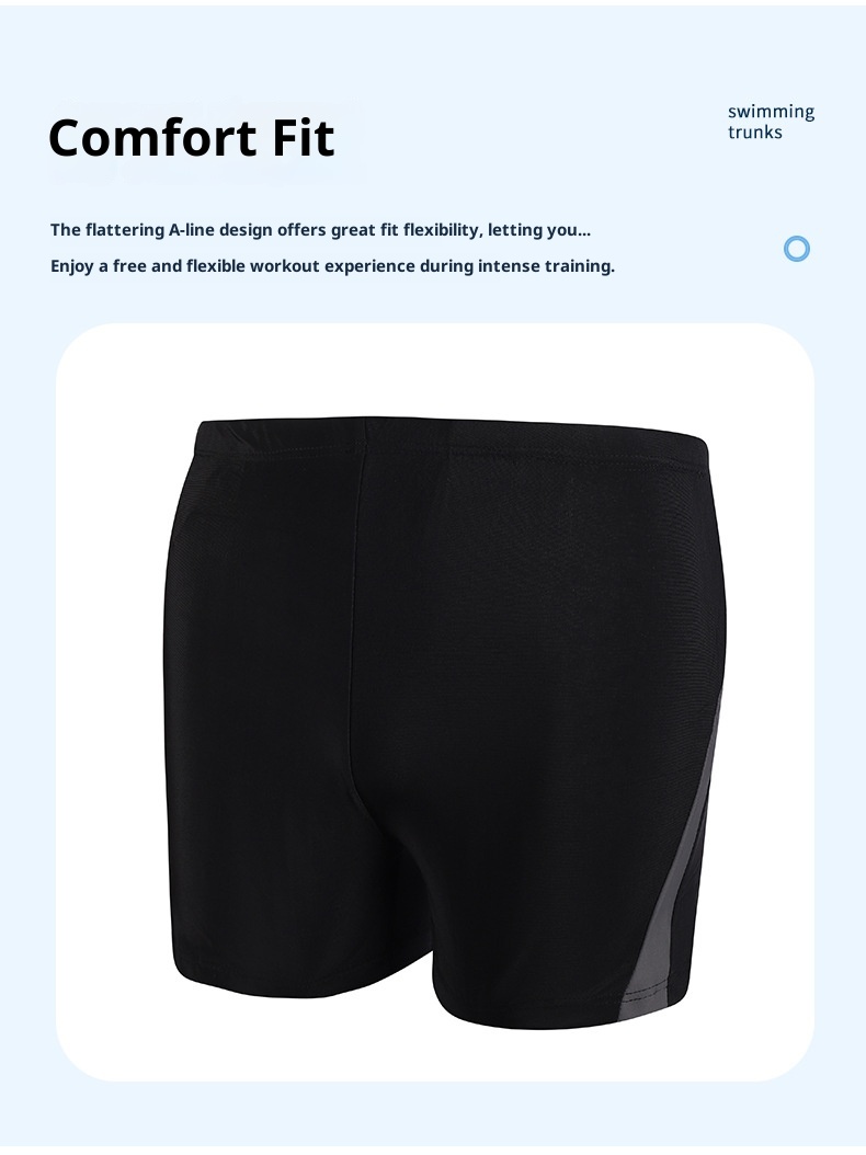 001 Neue, schlichte Badehose mit Seitenstreifen für heiße Quellen, bequem, atmungsaktiv, Boxershorts-Stil, schnelltrocknend, erfrischend, Großhandel für Erwachsene_voghion.com