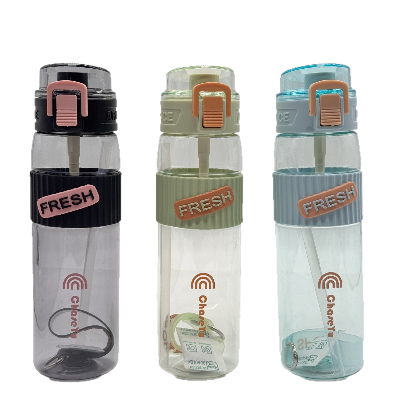 001 Large Capacity Aesthetic Outdoor Sports Bottle Anti-drop High Temperature Resistant Portable Straw Korean Version_voghion.com