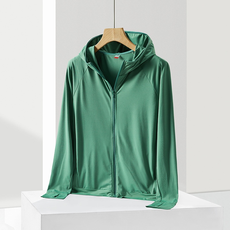 Giacca solare con cappuccio ActiveGo ActiveGo Ice Feel per donna, abbigliamento fitness estivo, abbigliamento yoga per allenamento all'aperto, giacca protettiva UV_voghion.com