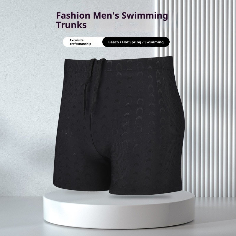 001 Qilang Plus Size Men's Swim Adult Breathable Five-Point Shorts Beach Vacation Anti-Embarrassment Swimming Trunks_voghion.com