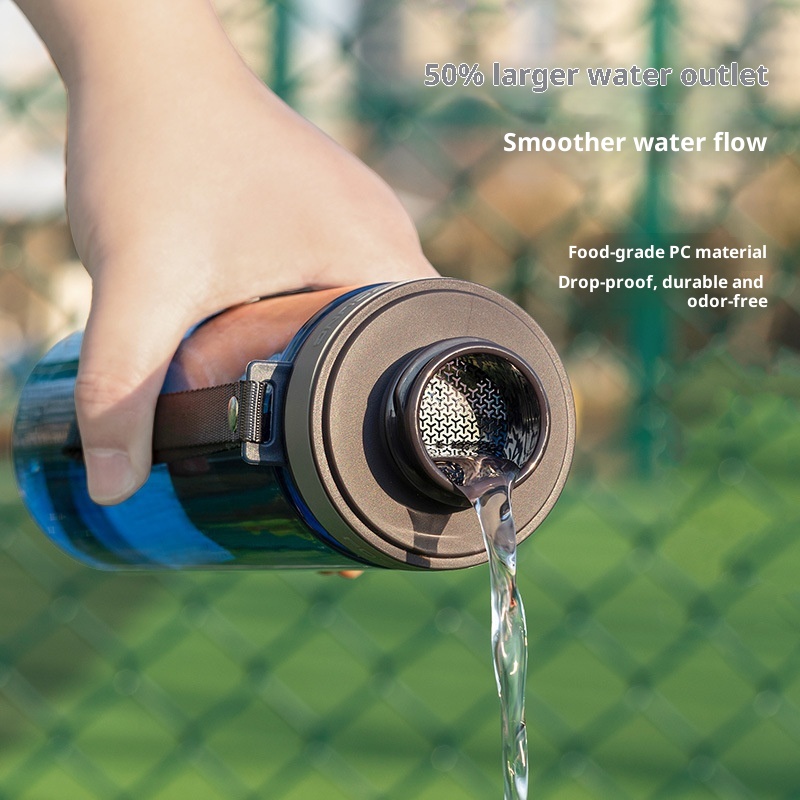 001 Große Trinkflasche für Männer, Sommer-Outdoor-Becher, Sport-Trinkflasche, bruchfester Kunststoff, hitzebeständig_voghion.com