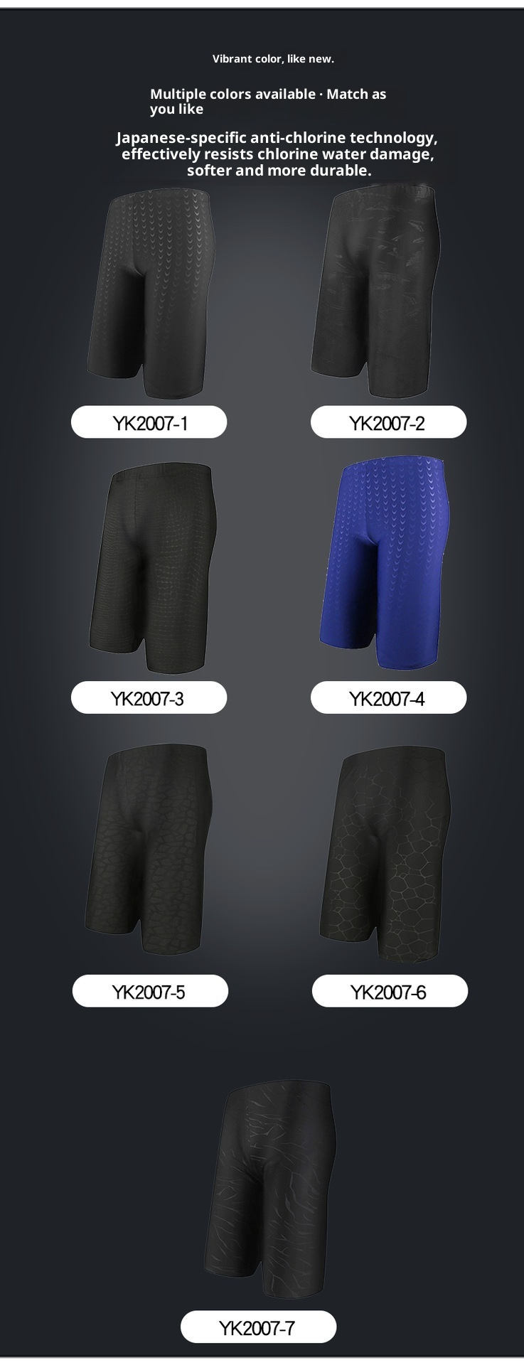 001 Wholesale Men's Large Size Five-Point Professional Long Racing Adult Boxer Beach Shorts Shark Swim Trunks_voghion.com