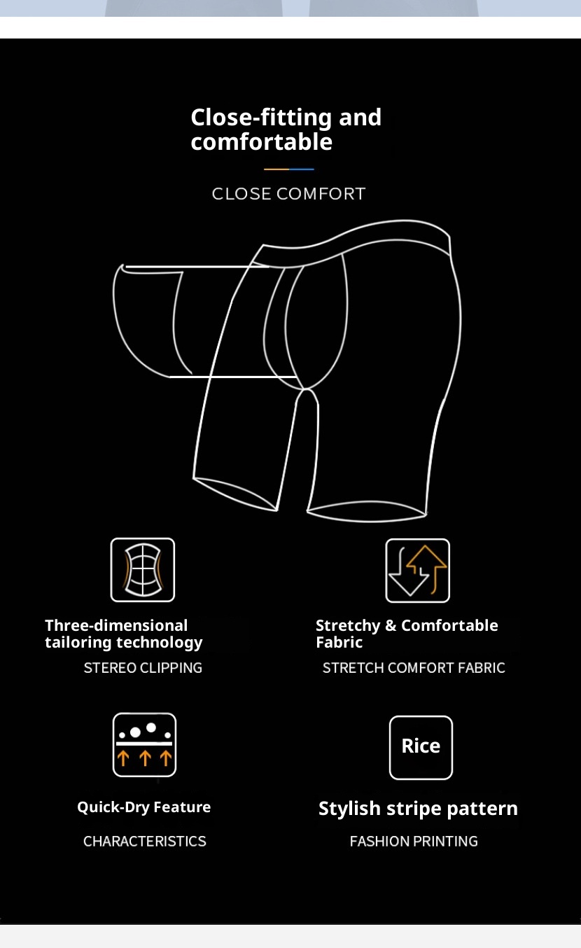 001 Badehose für heiße Quellen, Boxershorts, große Größe, modische Herren-Badehose, schnelltrocknend, ideal zum Surfen_voghion.com