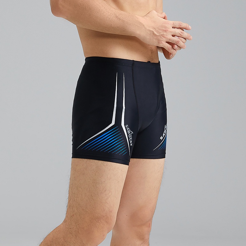 001 New Adult Men's Nylon Thickened Boxer Briefs Anti-Embarrassment Swim Professional Quick-Dry Surfing Swimming Trunks_voghion.com