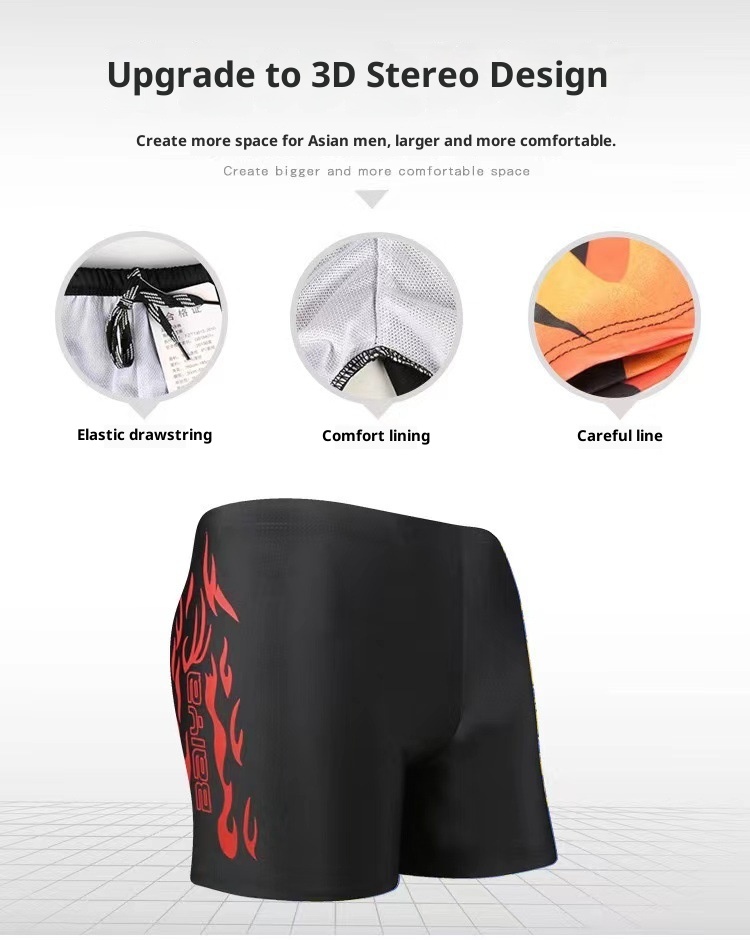001 Neue Herren-Badehose für heiße Quellen, Nylon-Boxershorts, lockere Badehose in Übergröße, modische Badehose für Erwachsene, Schwimmbekleidung_voghion.com