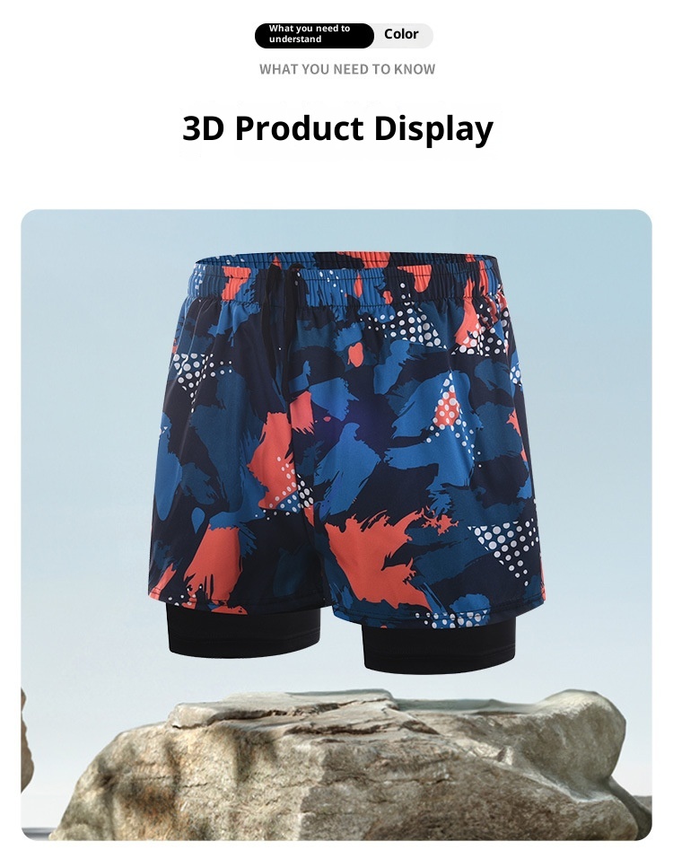 001 Doppellagige, schnelltrocknende Herren-Schwimmbekleidung, neu, peinlich, große Größe, locker geschnitten, bedruckt, Verkaufsschlager, professionelle Schwimmbekleidung für Erwachsene_voghion.com