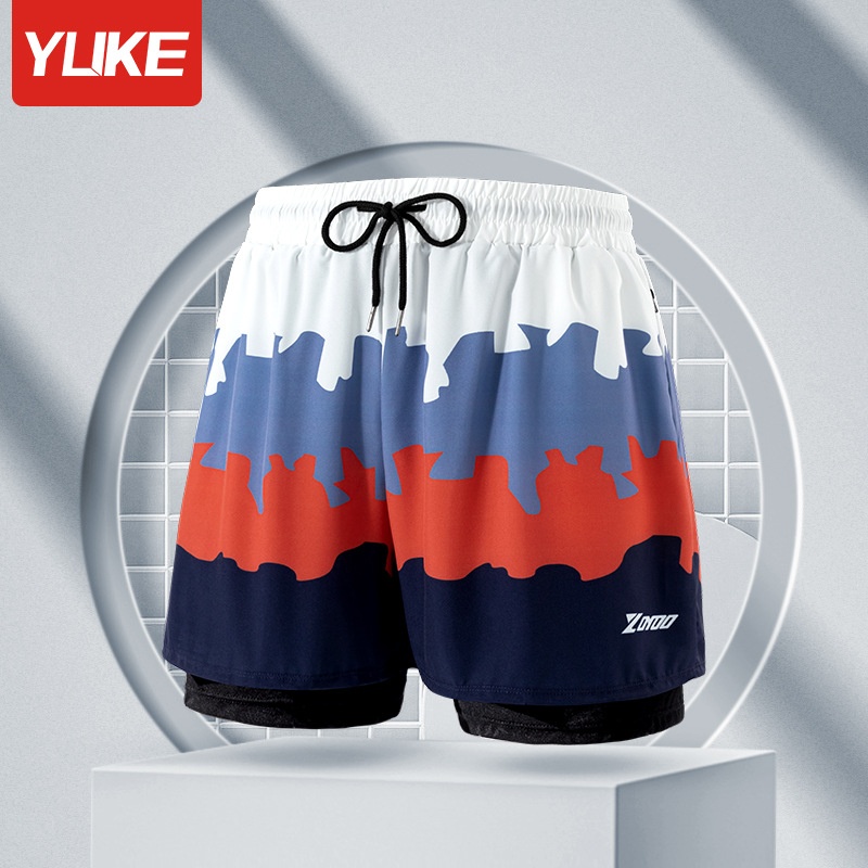 001 Men's Swim Trunks Anti-Embarrassment New Professional Boxer Five-Point Swimsuit Set Beach Adult Swimming Gear_voghion.com