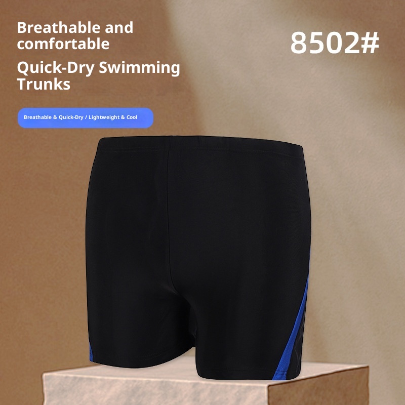 001 Neue, schlichte Badehose mit Seitenstreifen für heiße Quellen, bequem, atmungsaktiv, Boxershorts-Stil, schnelltrocknend, erfrischend, Großhandel für Erwachsene_voghion.com