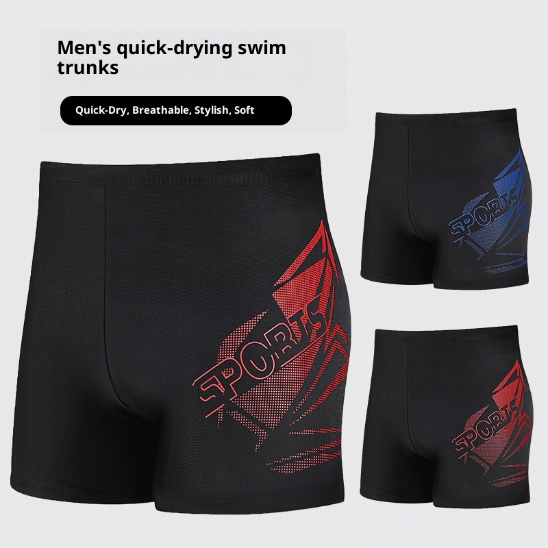 001 Plus Size Swim Trunks Boxer Loose Anti-Embarrassment Quick-Dry Swimming Suit Men's Adult Hot Spring Set Equipment_voghion.com