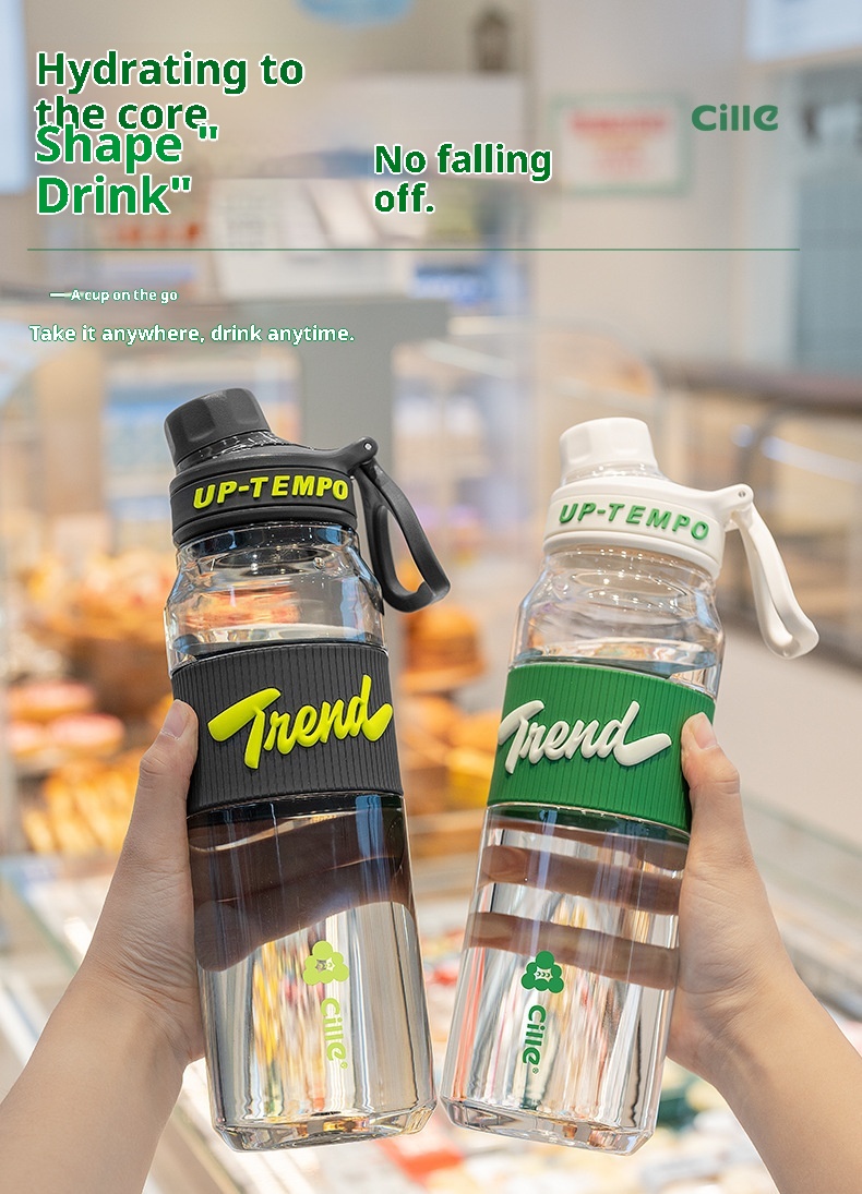 001 Xile Borraccia sportiva portatile per studenti, in plastica, da uomo, con capacità extra large_voghion.com