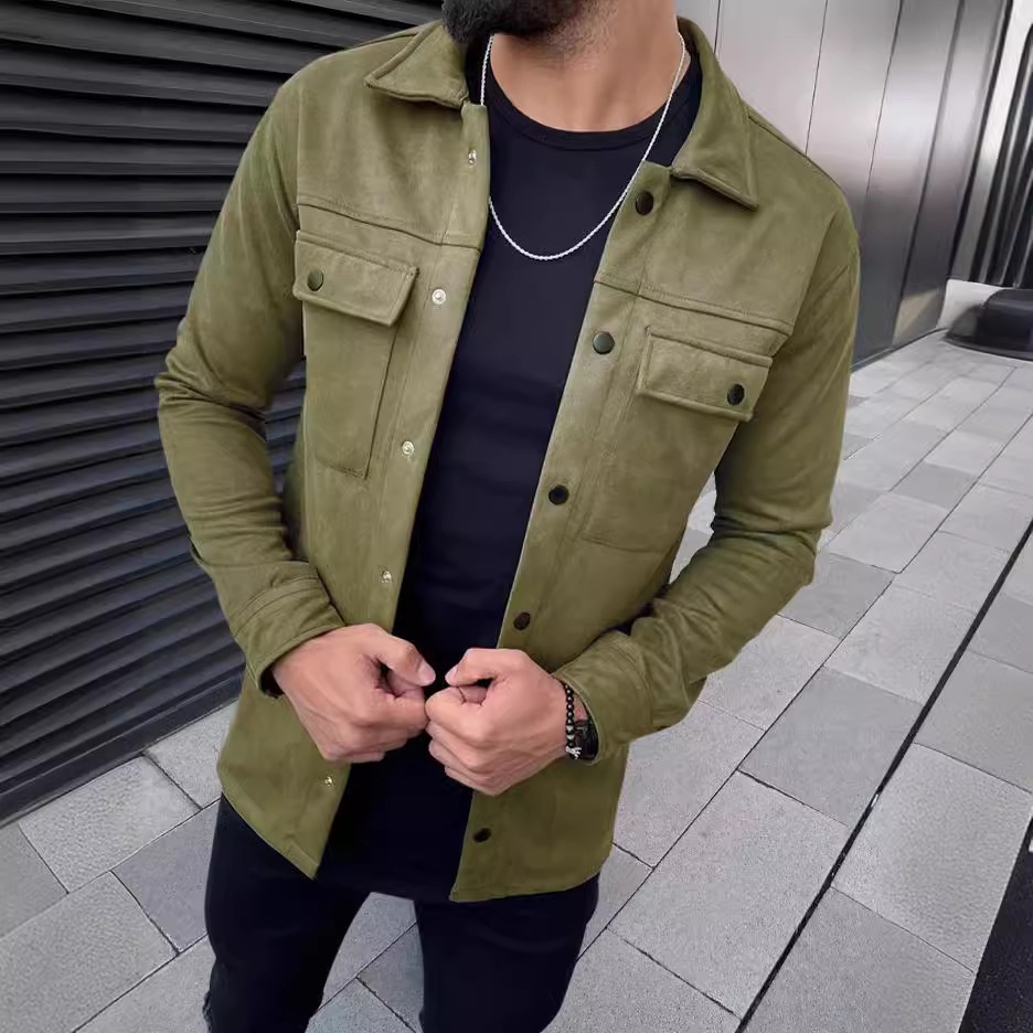 ActiveGo ActiveGo 2024 Europäische und amerikanische grenzüberschreitende Xiyin Herrenbekleidung Top Wildlederjacke Mantel Trendy Retro_voghion.com