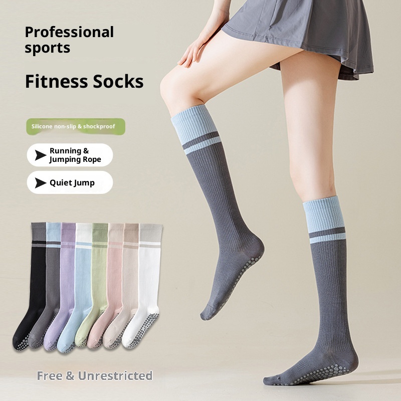 001 Calzini sportivi da donna, antiscivolo, a compressione, per yoga, pilates, polpacci, corsa, salto con la corda, ciclismo_voghion.com