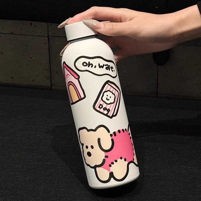 001 Cross-Border American Double-Layer Stainless Steel Portable Sports Water Small Bottle Narrow Mouth Insulated Cup_voghion.com