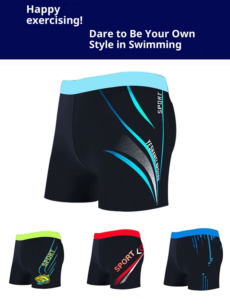 001 Factory Direct Sale Men's Plus Size Fashion Printed Comfortable Boxer Hot Spring Swimming Wide Waist Adult Swim Trunks_voghion.com