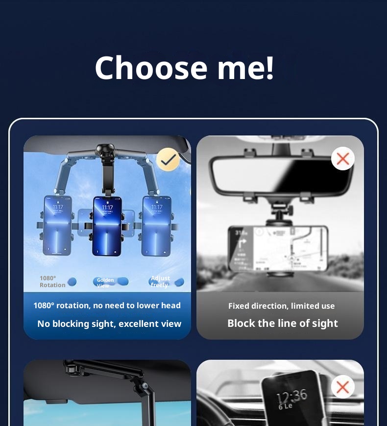 Small Deng Small Deng Multifunctional Sun Visor Navigation Holder Universal Direct View Car Phone Mount_voghion.com