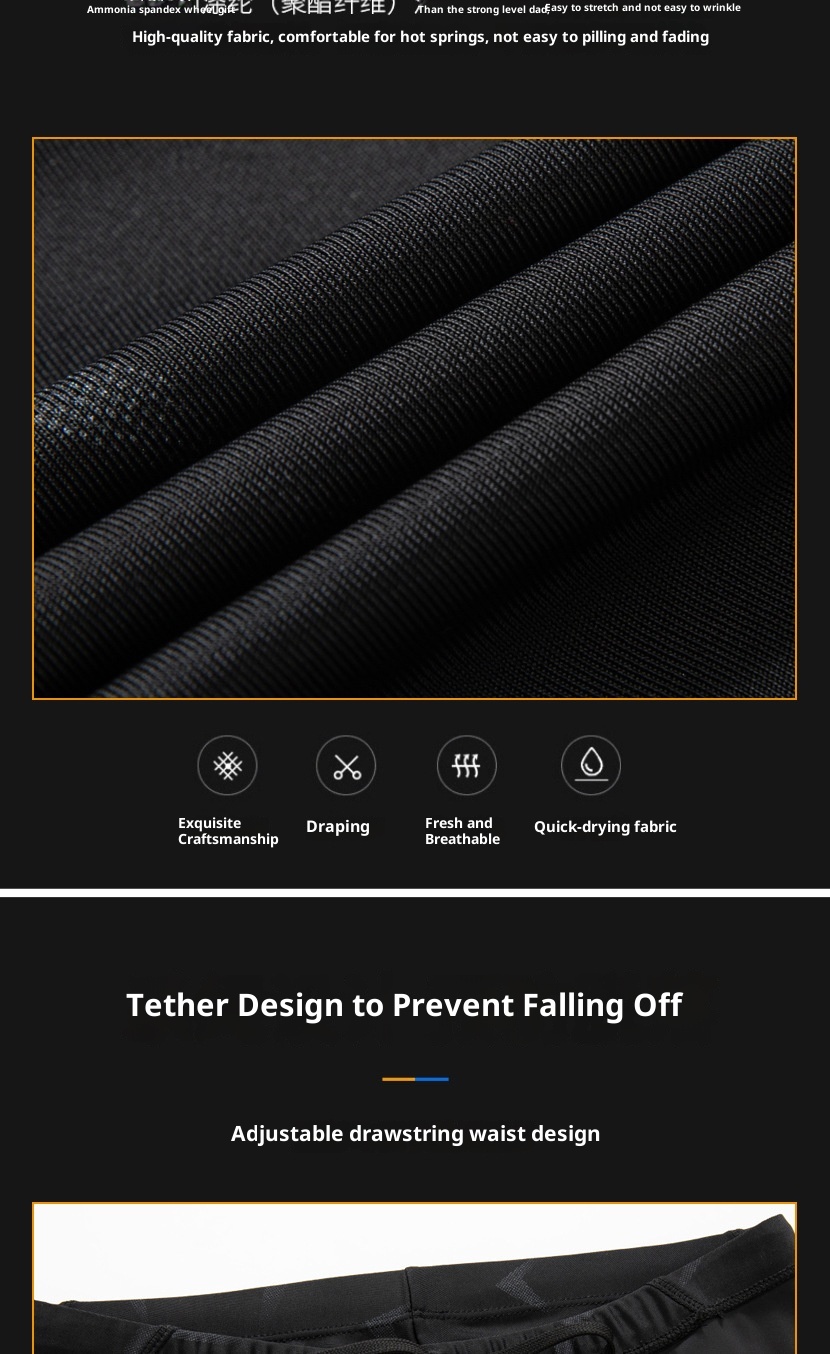 001 Badehose für heiße Quellen, Boxershorts, große Größe, modische Herren-Badehose, schnelltrocknend, ideal zum Surfen_voghion.com