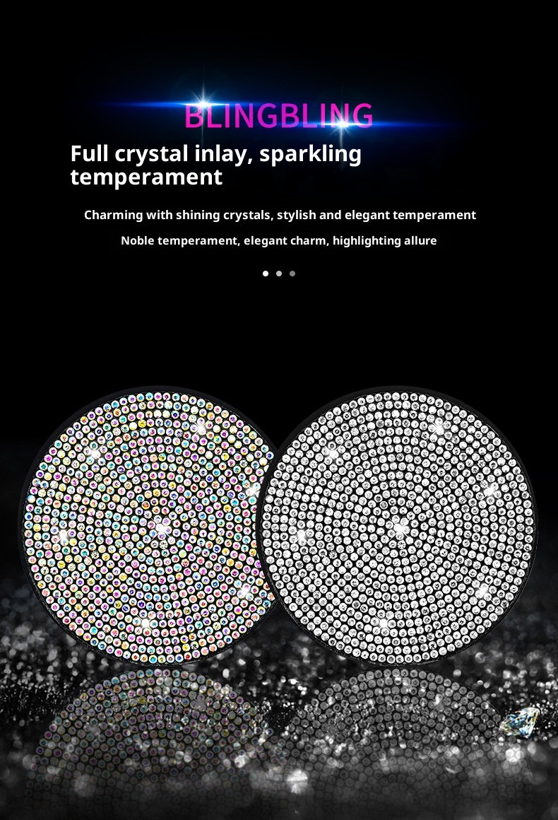 Small Deng Small Deng Cross-Border Exclusive With Rhinestones, Mat, Creative Car Anti-Slip Silicone Rhinestone Cup Mat_voghion.com