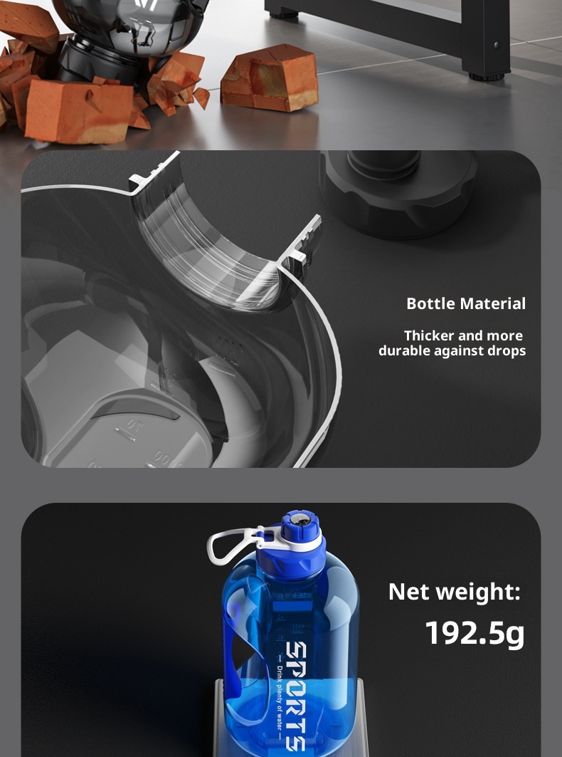 001 Borraccia in plastica di grandi dimensioni, resistente alle alte temperature, con cannuccia, per sport all'aria aperta e fitness, tazza spaziale Ton_voghion.com