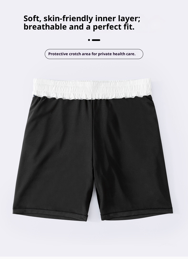 001 Men's Swim Trunks Anti-Embarrassment New Professional Boxer Five-Point Swimsuit Set Beach Adult Swimming Gear_voghion.com