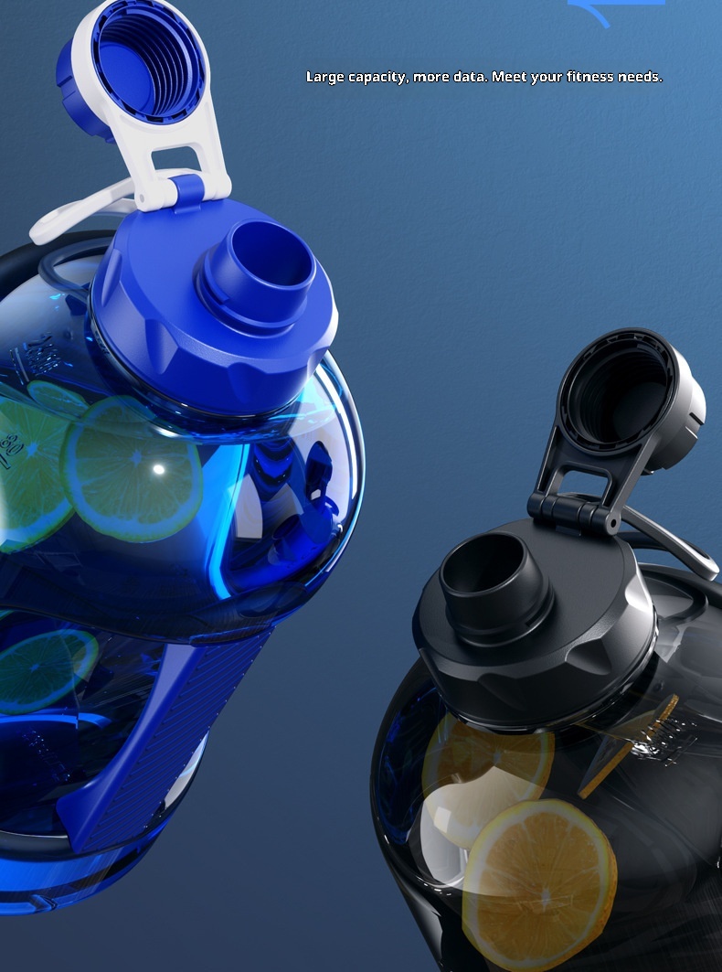 001 Borraccia in plastica di grandi dimensioni, resistente alle alte temperature, con cannuccia, per sport all'aria aperta e fitness, tazza spaziale Ton_voghion.com