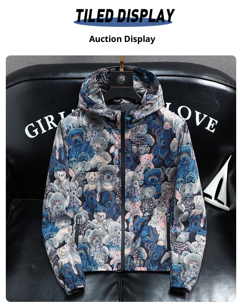 ActiveGo ActiveGo, marchio europeo alla moda, giacca con cappuccio di alta qualità da uomo, autunno, nuovo, cappotto stampato alla moda_voghion.com