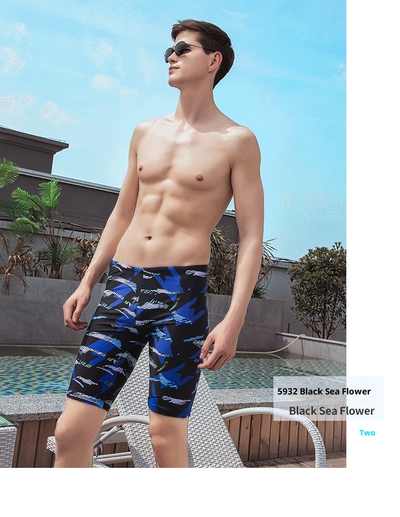 001 New Large Size Quick-Dry Elastic Men's Shorts Five-Point Adult Youth Swimming Trunks_voghion.com
