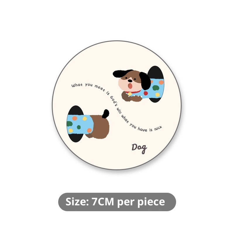 Petit porte-gobelet universel en cuir avec fente de rangement et motif teckel Small Deng, décoration intérieure de voiture_voghion.com