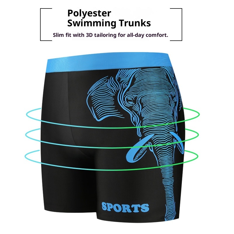 001 Adult Swimming Plus Size Fashion Printed Loose Quick-Dry Anti-Embarrassment Men's Boxer Beach Swim Trunks Manufacturer_voghion.com