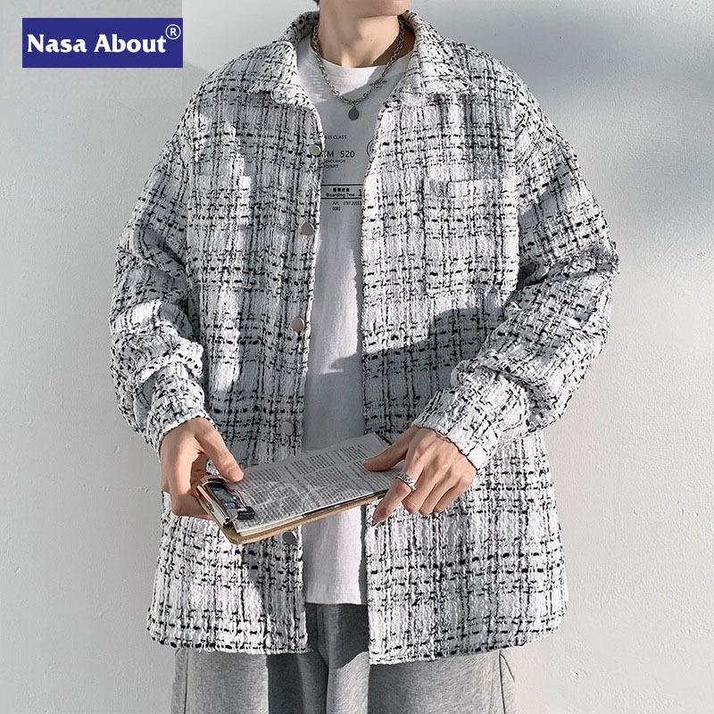 ActiveGo ActiveGo NASAABOUT Houndstooth Men's Brand European American High Street Spring And Autumn Trendy Cool Jacket British Style_voghion.com