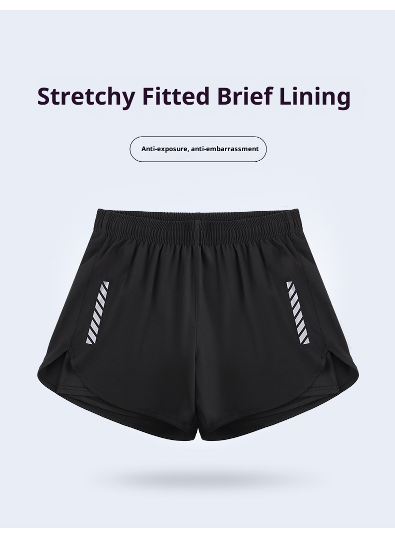 001 New Men's Trunks Double Layer Anti-Embarrassment Quick-Dry Plus Size Boxer Adult Swimwear Beach Shorts Swimming Gear_voghion.com