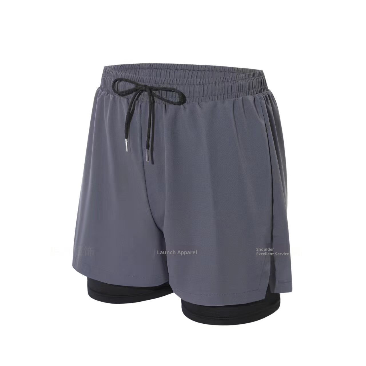 001 Men's Adult Boxer Double Layer Five Points Quick Dry Casual Anti Embarrassment New Professional Beach Swimming Trunks_voghion.com