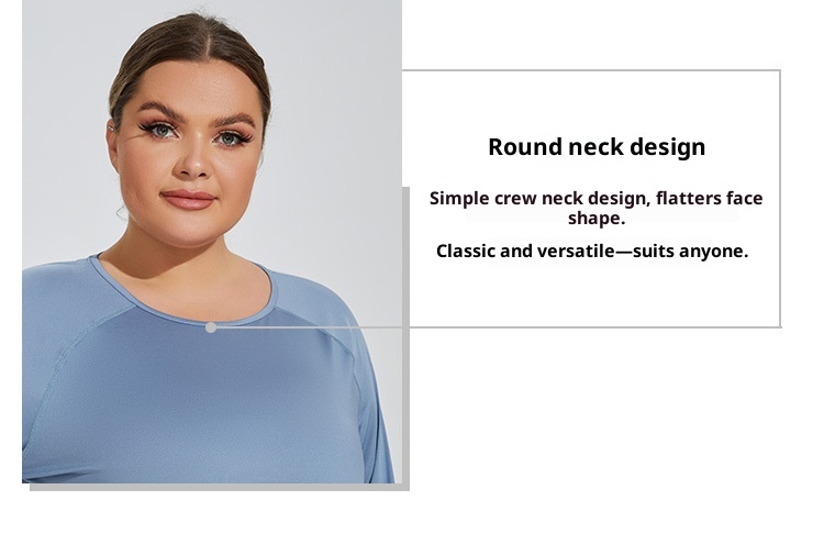 ActiveGo ActiveGo Plus Size Loose Fit Hip-Covering Yoga Shirt Slimming Mesh Back Traspirante Manica Lunga Running Fitness Top Abbigliamento Sportivo Per_voghion.com