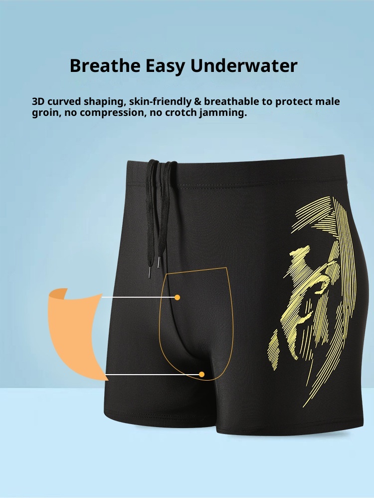001 Heren Volwassen Comfortabele Boxershorts Plus Size Gear Snel Drogende Badkleding Zwembroek_voghion.com
