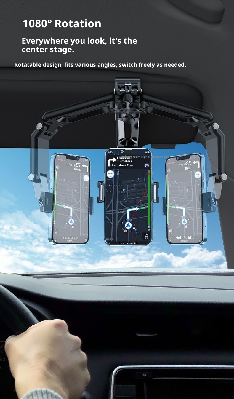 Small Deng Small Deng Multifunctional Sun Visor Navigation Holder Universal Direct View Car Phone Mount_voghion.com