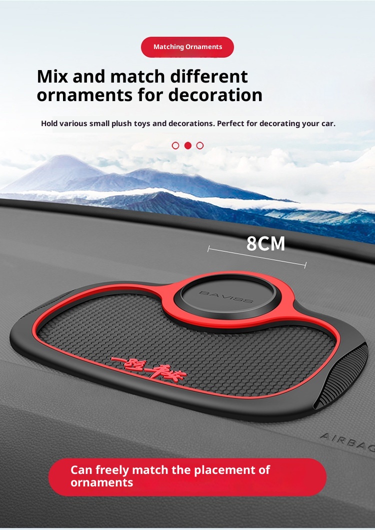 Xiao Deng Handyhalterung, multifunktional, mit Nationalflagge, rutschfest, für Armaturenbrett, Instrumententafel, Auto-Ablagematte, Parkplatznummernschild_voghion.com