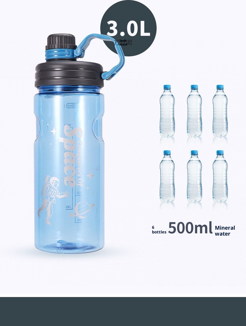 001 Bottiglia extra large per uomo, brocca d'acqua portatile di alta qualità, sport all'aria aperta, cantiere, spazio antiurto_voghion.com