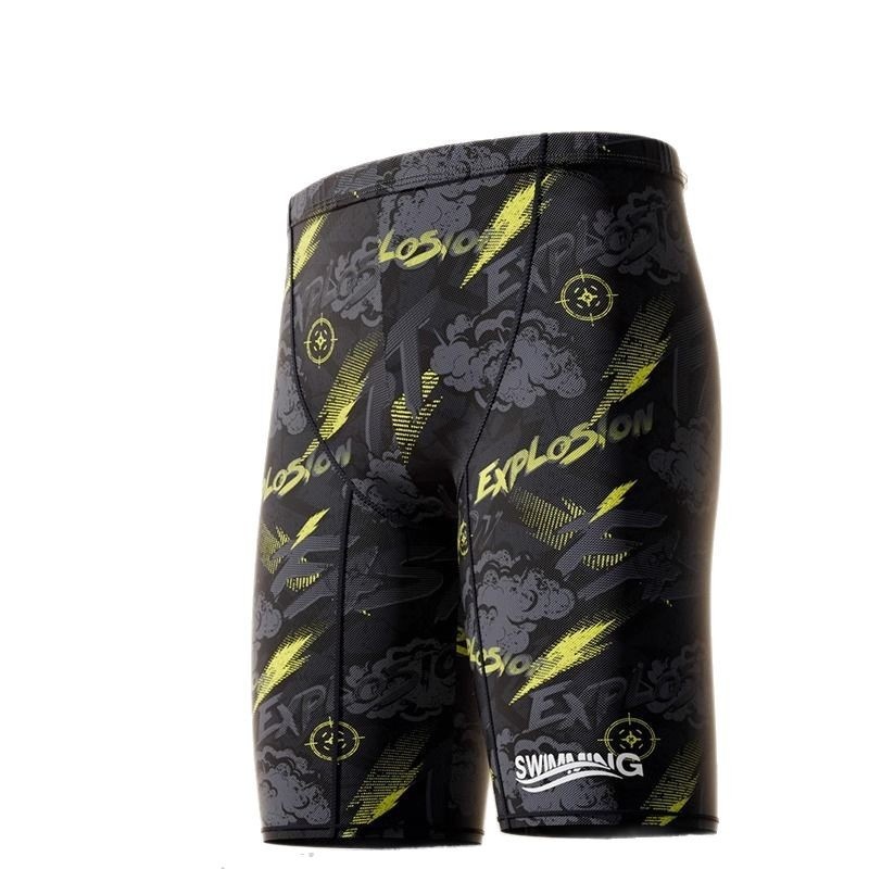 001 Men's Trunks Adult New Five-Point Swim Large Size Quick-Dry Racing Shorts Hot Spring Swimming Gear Full Set For Men_voghion.com