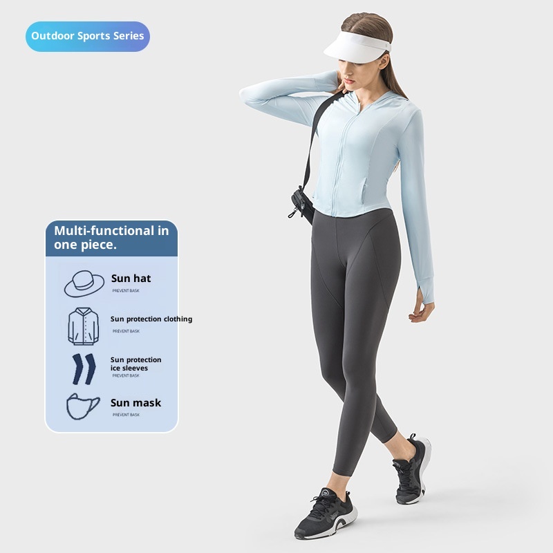 ActiveGo ActiveGo Estate Nuovo UPF50+ Leggero Traspirante Abbigliamento da Sole per Donna Protezione UV Giacca in Pelle Cappotto da Donna DSS095_voghion.com