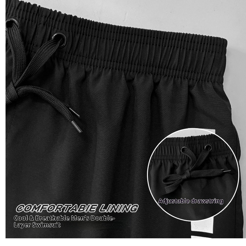 001 2024 Neue Herren-Badehose im Großhandel: Doppellagig, locker, schnelltrocknend, Anti-Peinlichkeits-Badehose, Boxershorts in großen Größen, Bademode_voghion.com