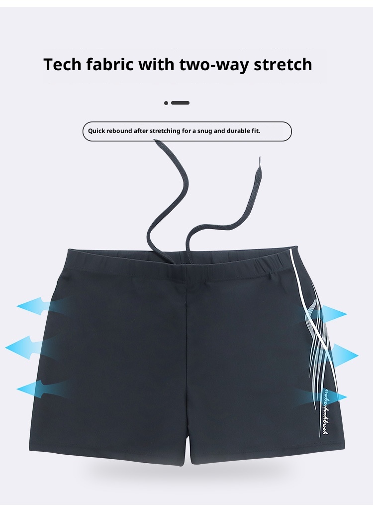 001 Swimming Boxer Factory Direct New Men's Adult Swim Trunks Plus Size Anti-Embarrassment Quick-Dry High-Waist Swimwear_voghion.com