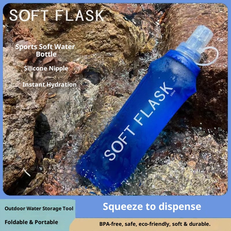 001 Outdoor-Sportart Laufflasche, weiche Trinkflasche, Marathon, beliebt, Wandern, Fitnesstasche, faltbarer Wasserbecher, lebensmittelecht, stoßfest_voghion.com