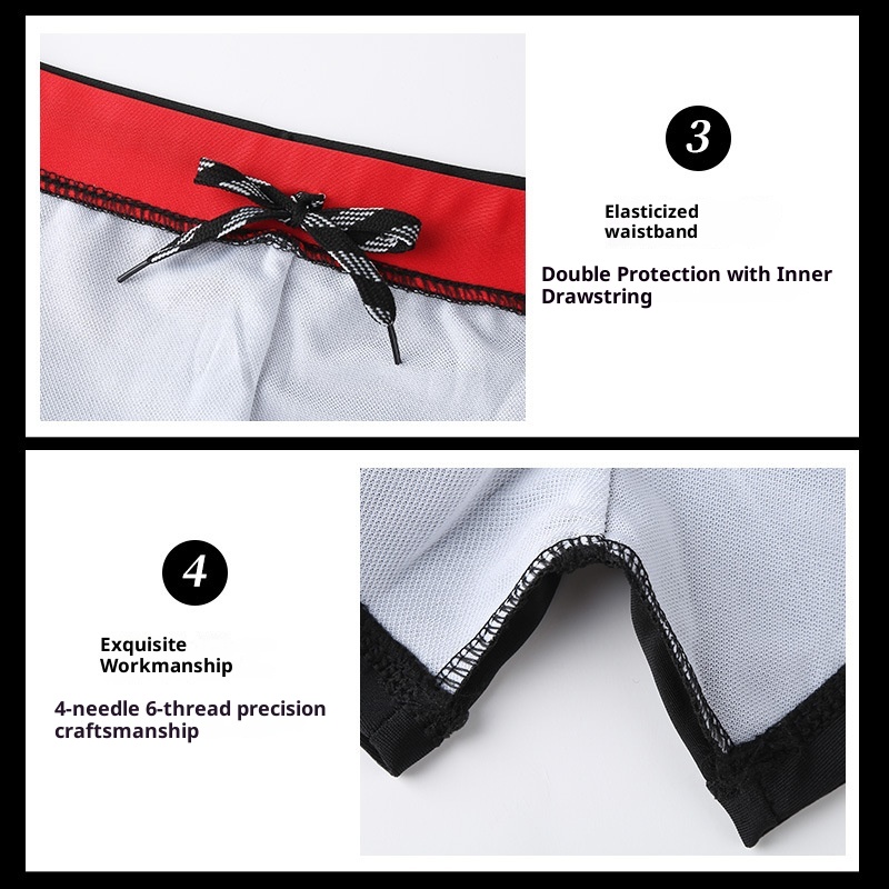 001 Men's Swim Anti-Embarrassment Adult Plus Size Fashion Color Block Polyester Beach Shorts Seaside Vacation Hot Spring_voghion.com