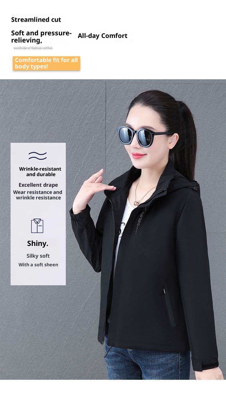 ActiveGo Women's Detachable Hooded Autumn New Windproof Waterproof Couple Outdoor Hiking Jacket Men's Trendy_voghion.com