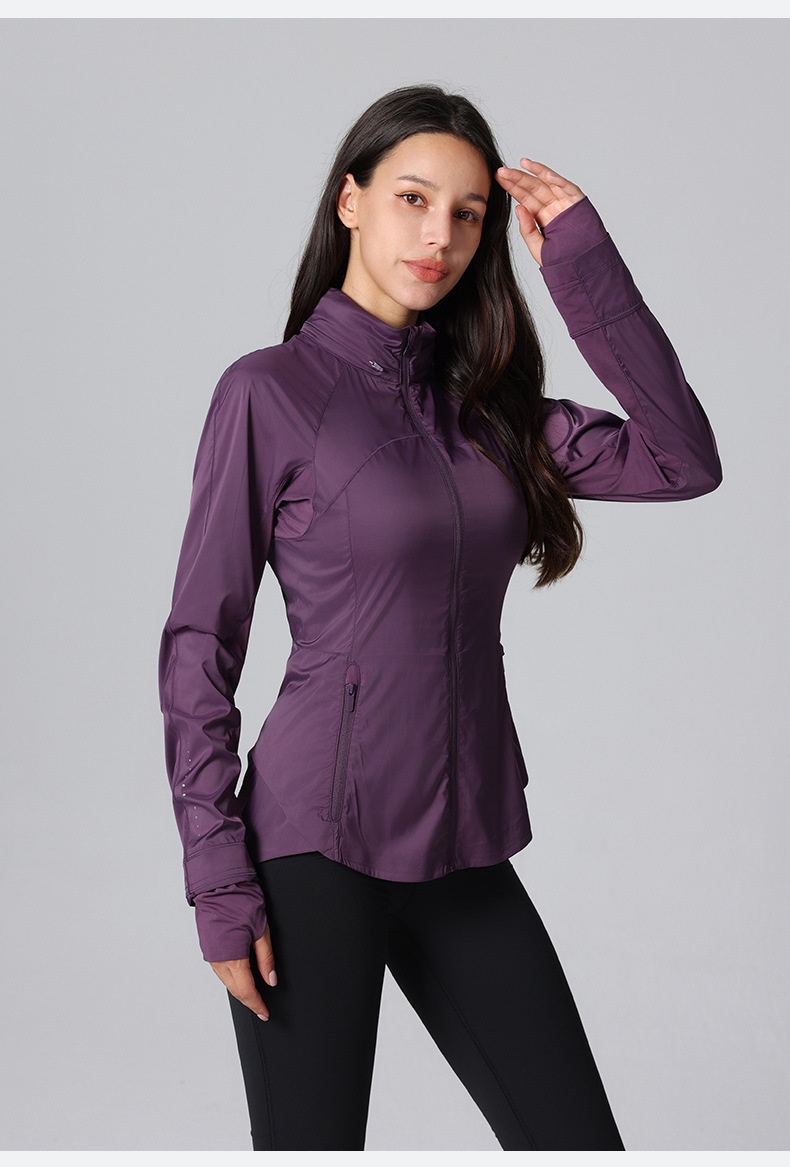 ActiveGo ActiveGo Ice Silk traspirante vestibilità slim GoalS Yoga Wear Giacca casual da donna per esterni, in pelle sottile e leggera, con protezione solare_voghion.com