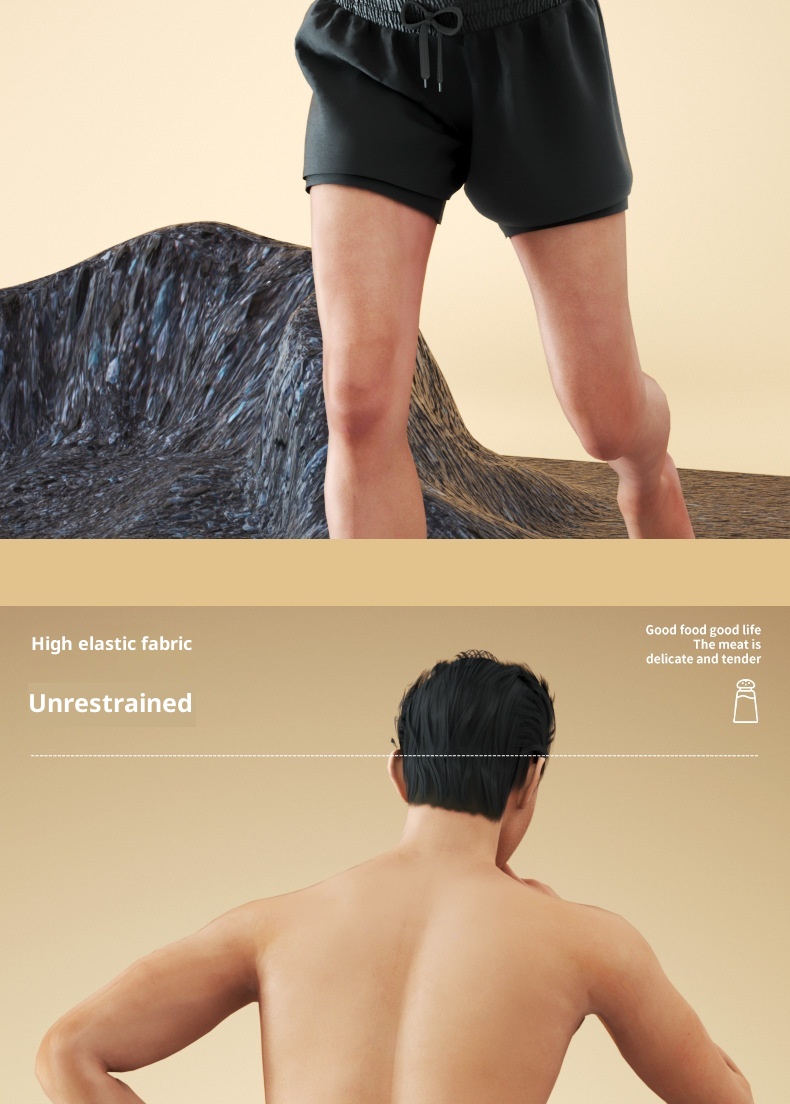 001 Men's Double Layer Swim Boxer Adult Quick-Dry Anti-Embarrassment Trunks Beach Shorts Hot Spring Swimming Gear Set_voghion.com