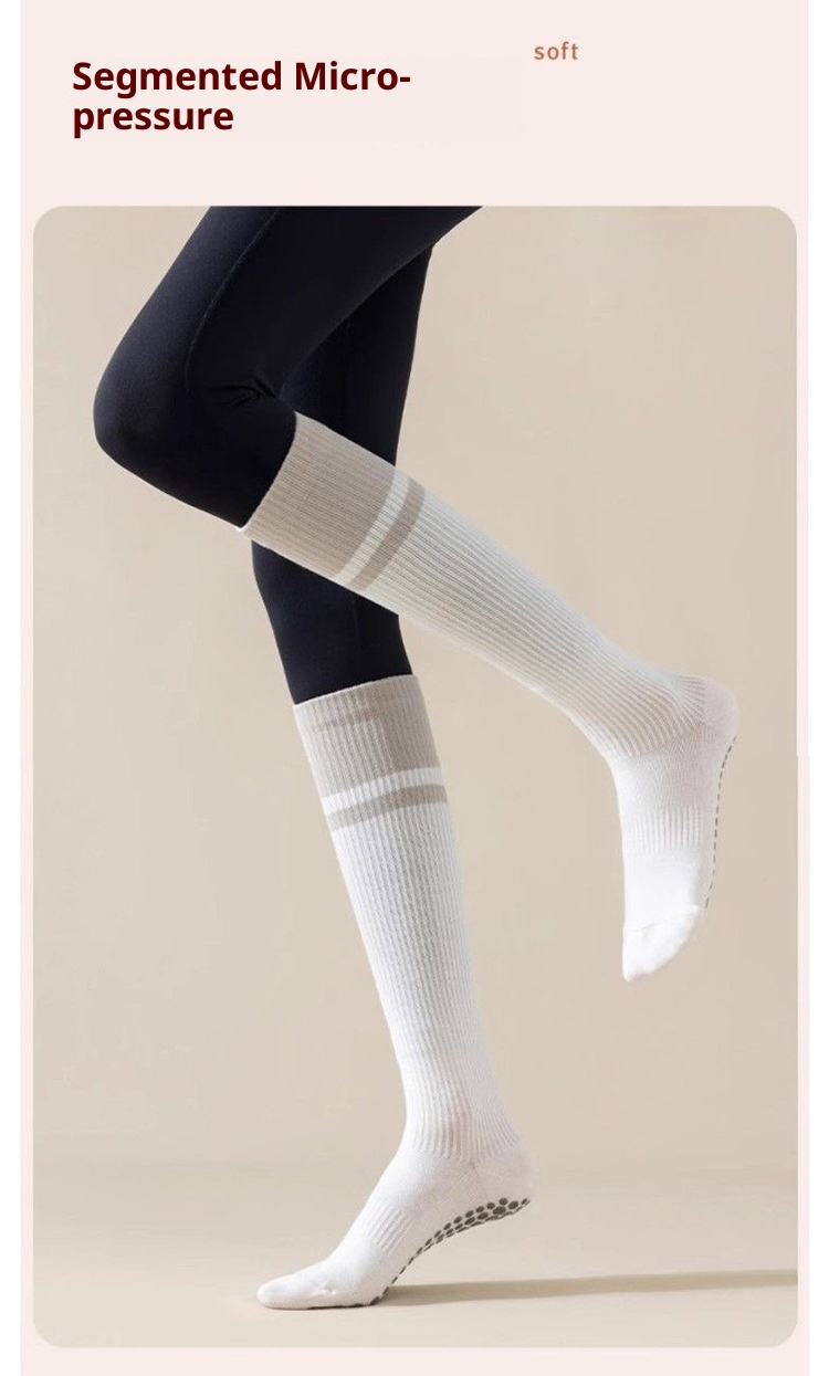 001 Yoga Socks Thin Non-Slip Mid-Calf Professional Compression Calf Pilates Summer Jump Rope Running Sports Fitness_voghion.com