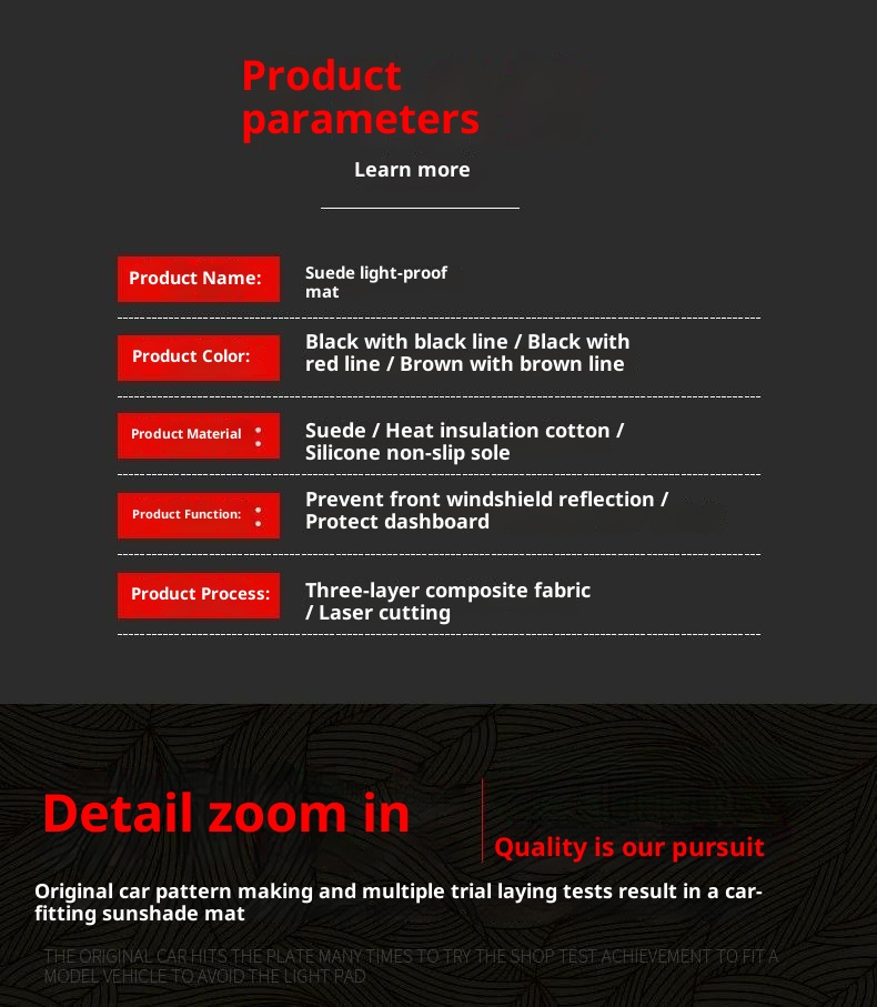 Small Deng Small Deng L6F Car Dashboard Mat Interior Decoration Heat Insulation Sunshade For Center Console_voghion.com