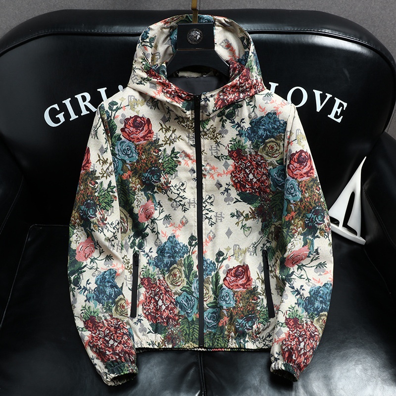 ActiveGo ActiveGo, marchio europeo alla moda, giacca con cappuccio di alta qualità da uomo, autunno, nuovo, cappotto stampato alla moda_voghion.com